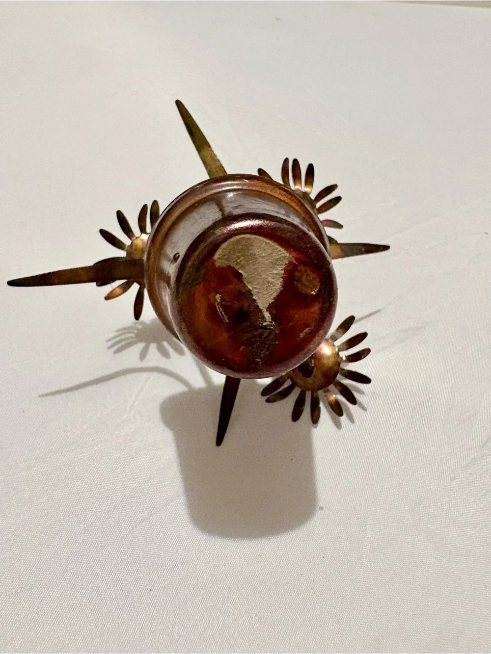 Brass Sunflower Sculpture - Gold Metal Floral Decor